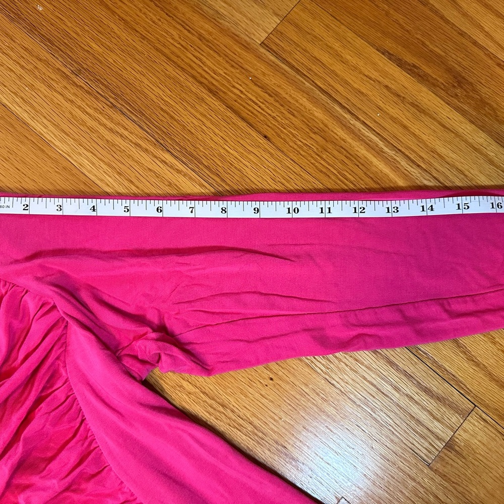 Ruby Ribbon Red/Pink Ruched Square-Neck 3/4 Sleeve Top Size L - Picture 14 of 16